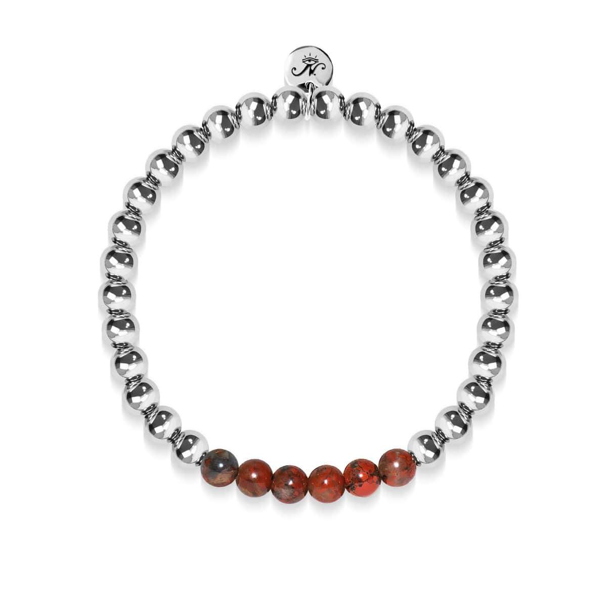 mélancolique | Argent | Jaspe Brécié | Bracelet d'expression de pierres précieuses